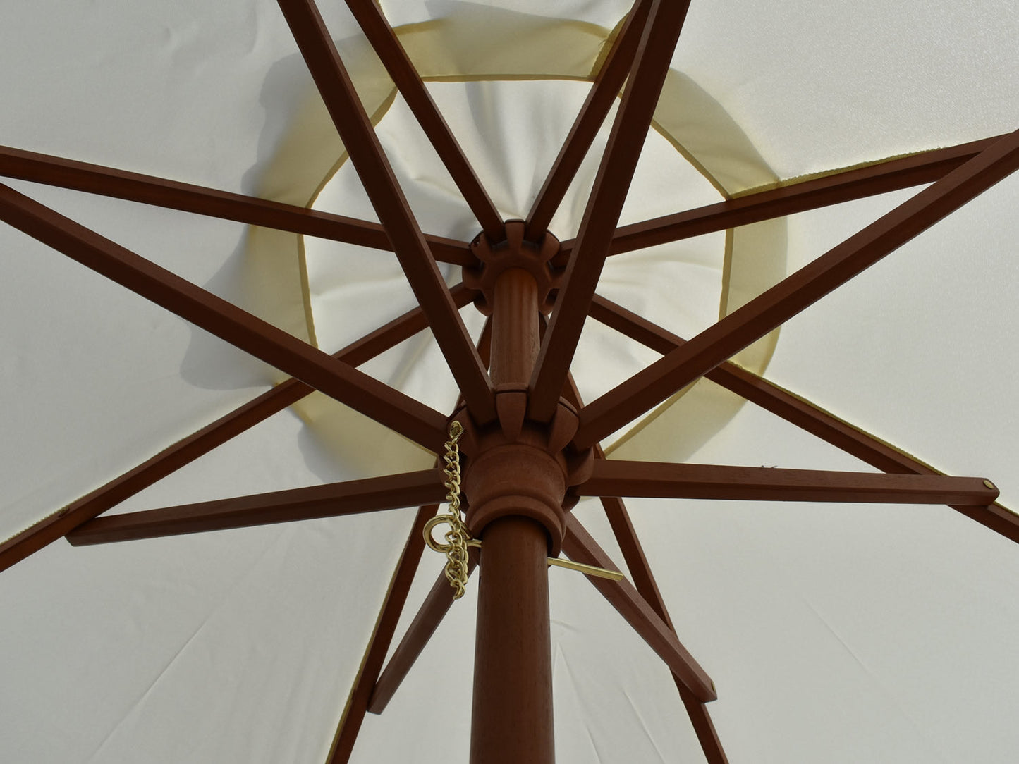 2m Octagonal parasol underside wooden  struts
