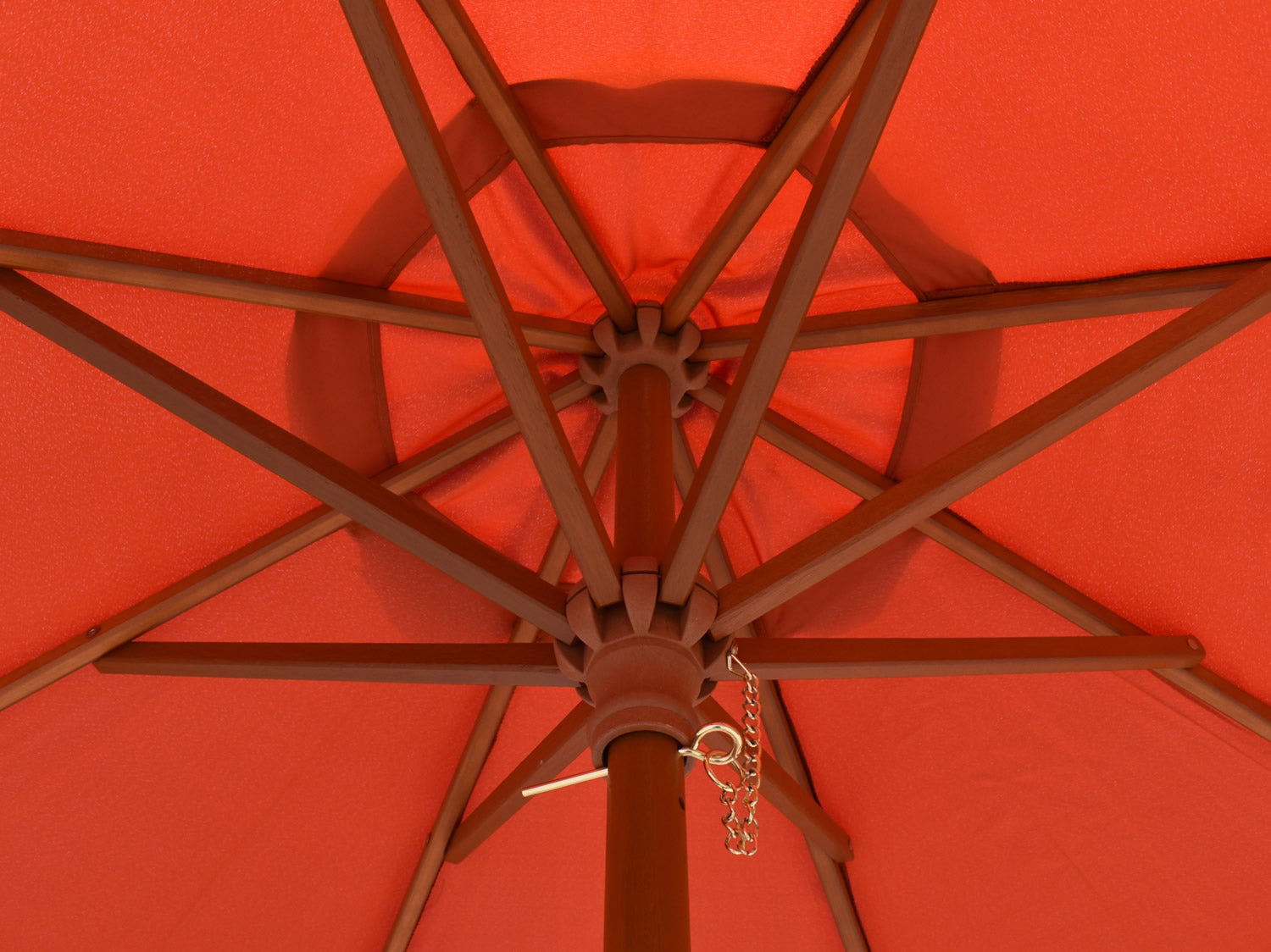 2m Octagonal parasol underside wooden struts