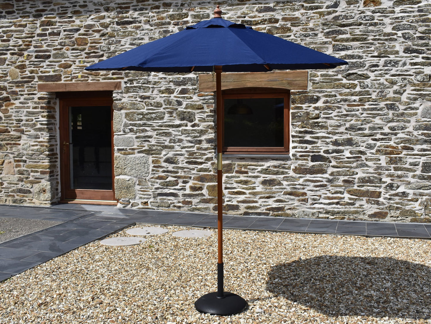 2m Octagonal parasol open Blue