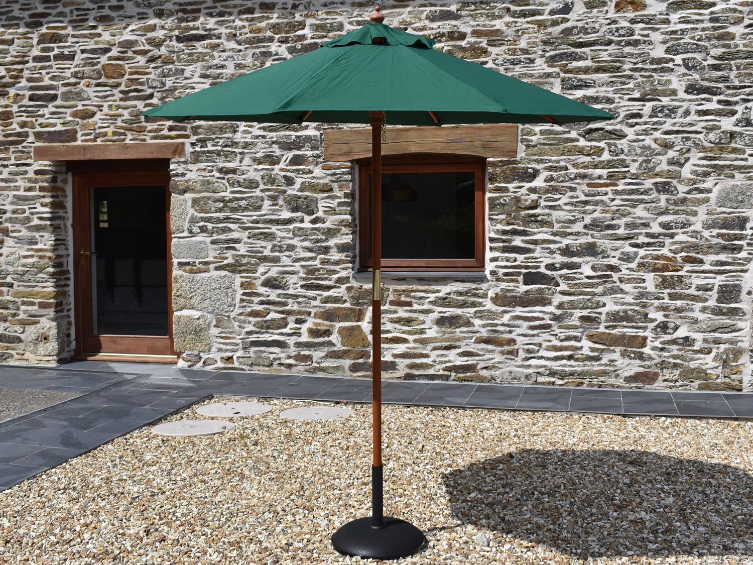 2m Octagonal parasol open Green