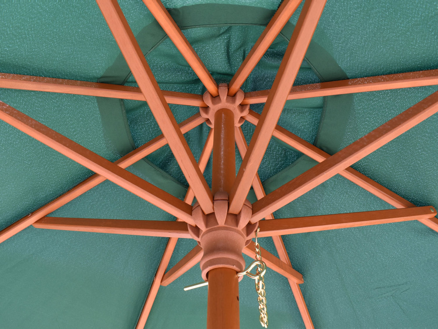 2m Octagonal parasol underside wooden struts
