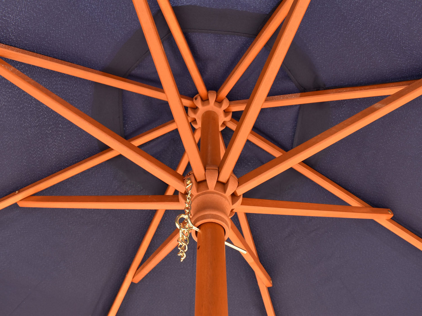 2m Octagonal parasol underside wooden struts