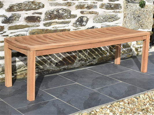 3 seater teak backless garden seat
