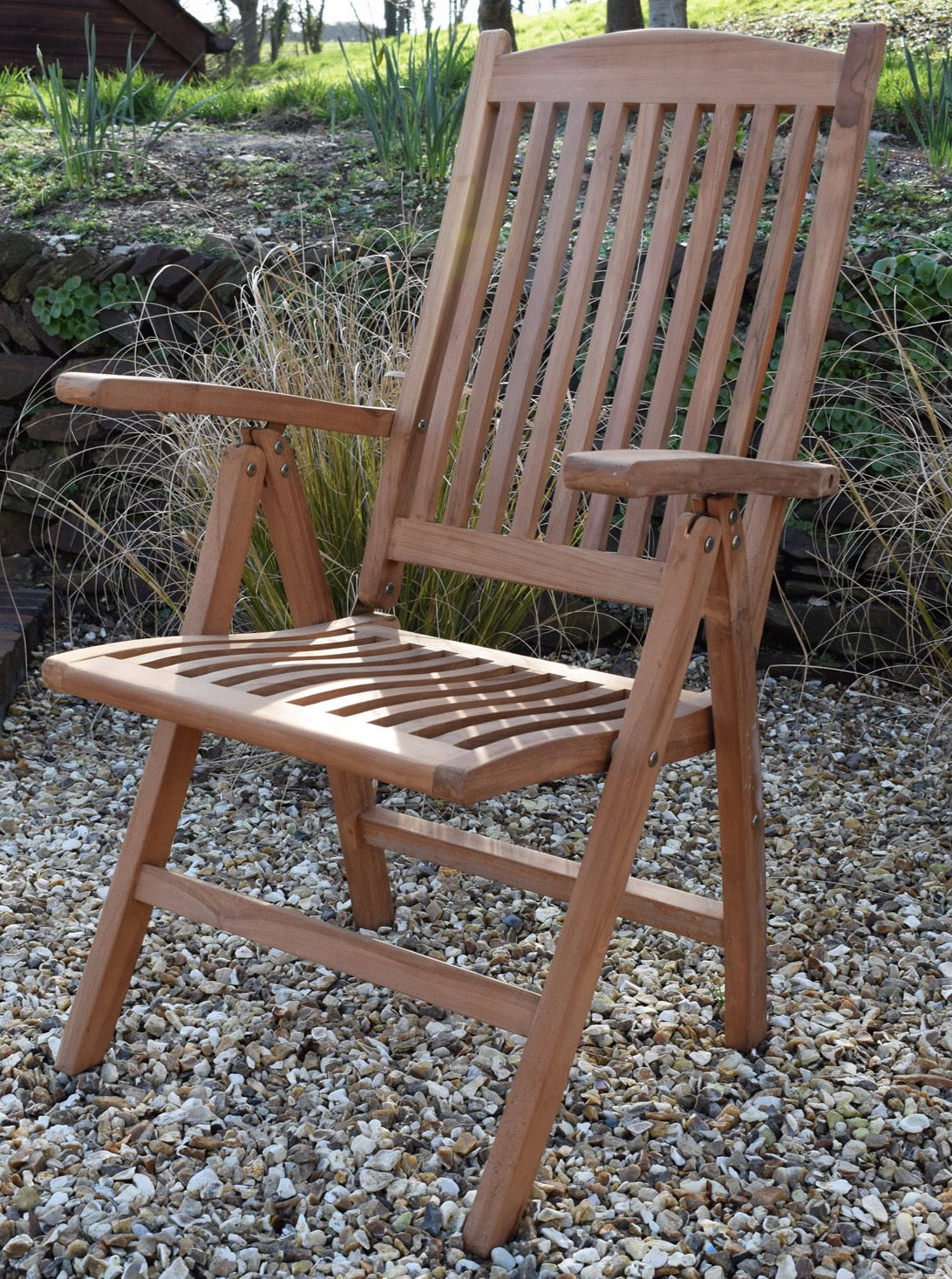 2 Seater Square Coffee Table Teak Set with Recliner Chairs