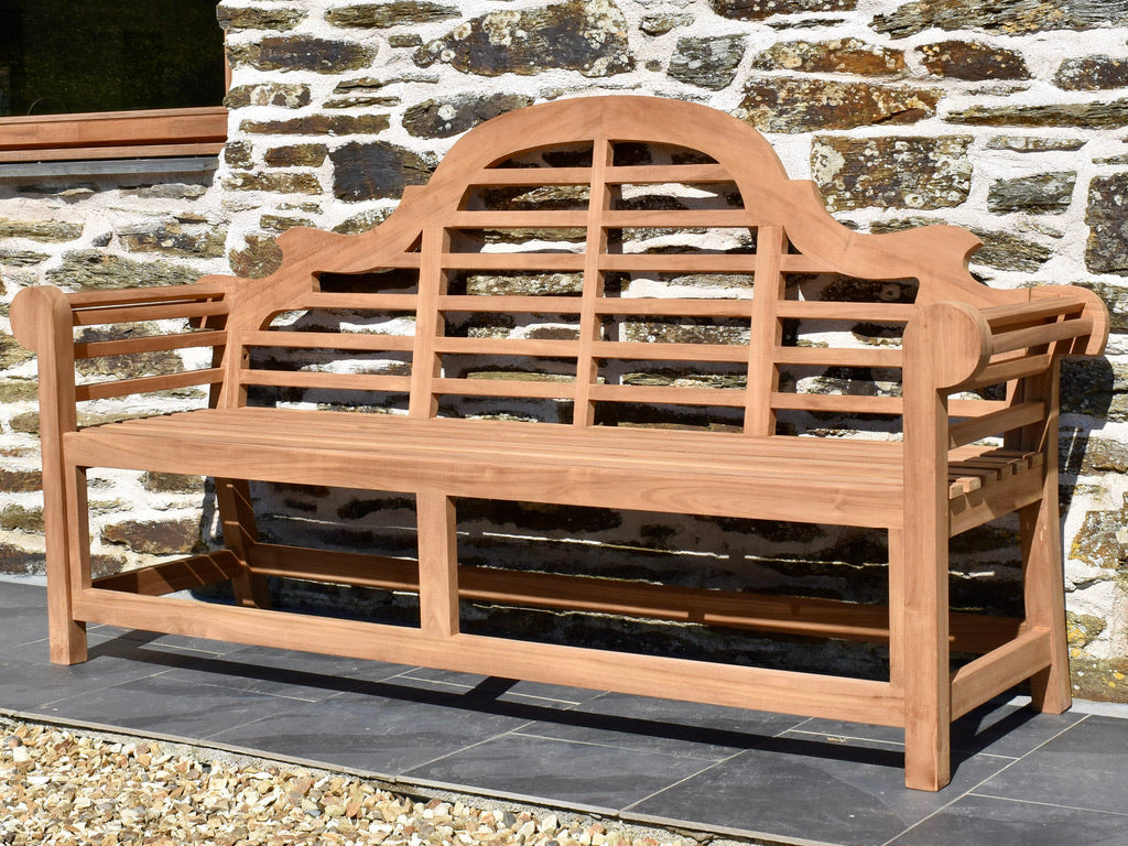 5ft teak Lutyens style garden seat