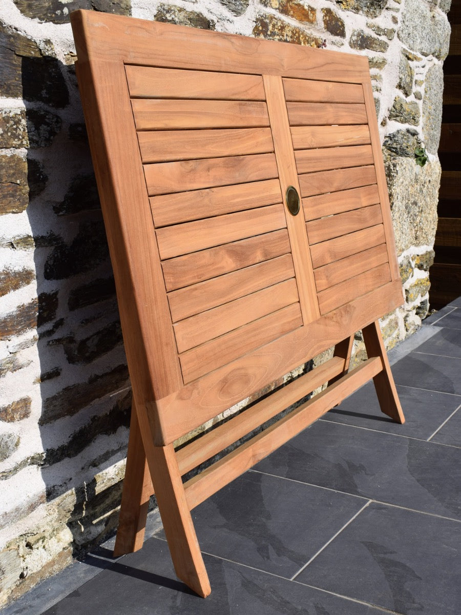 4 Seater Rectangular Folding Teak Set with Folding Chairs