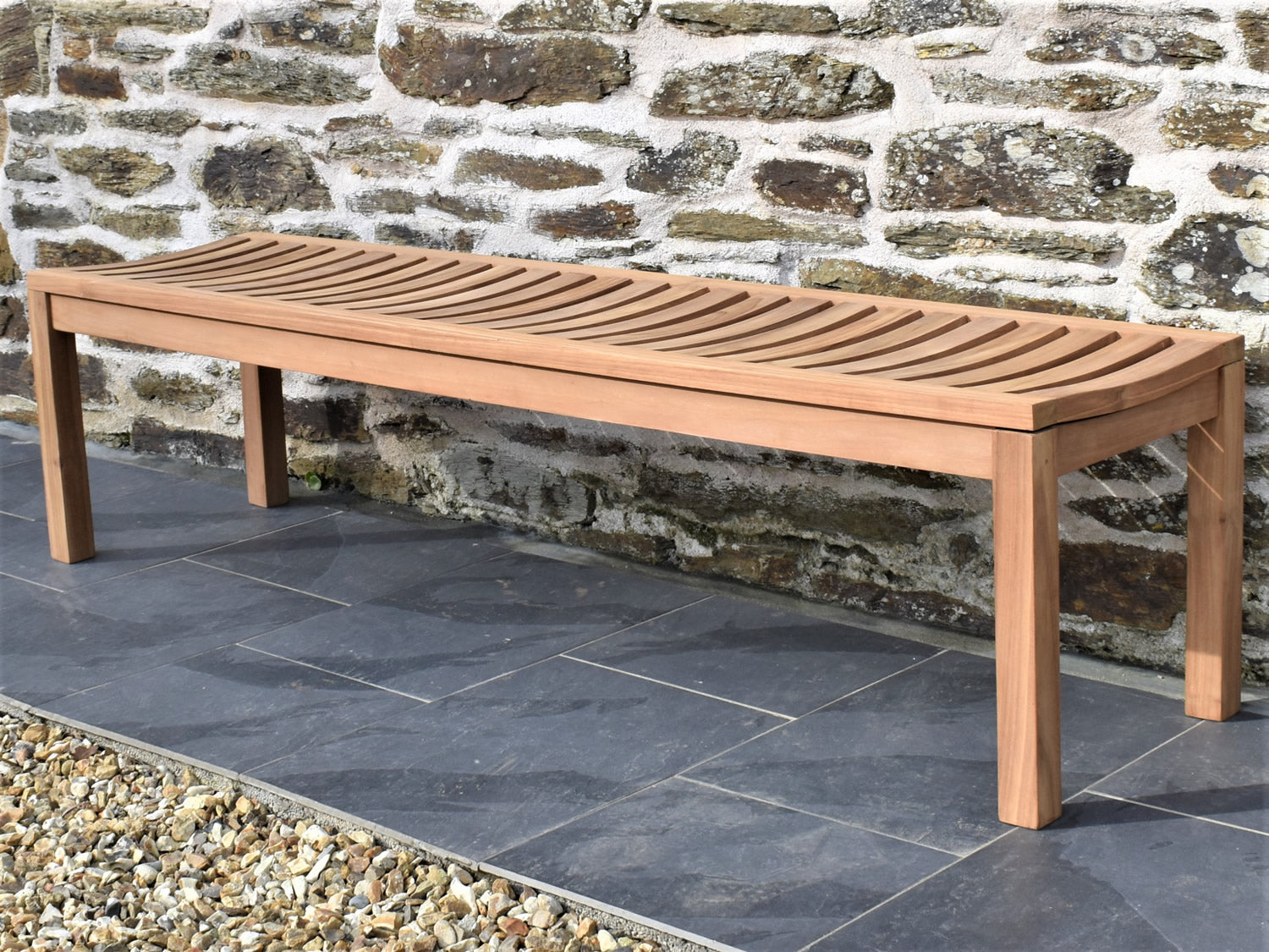 6ft teak backless outdoor bench