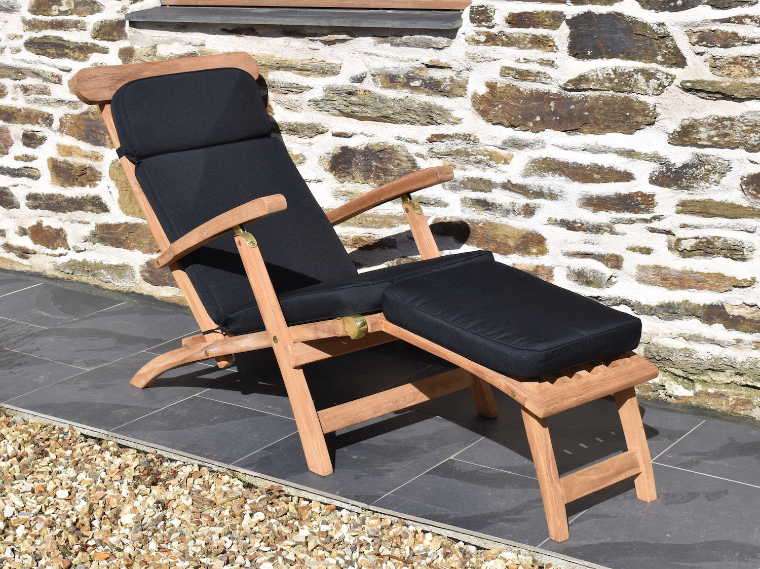 Classic black steamer chair cushion