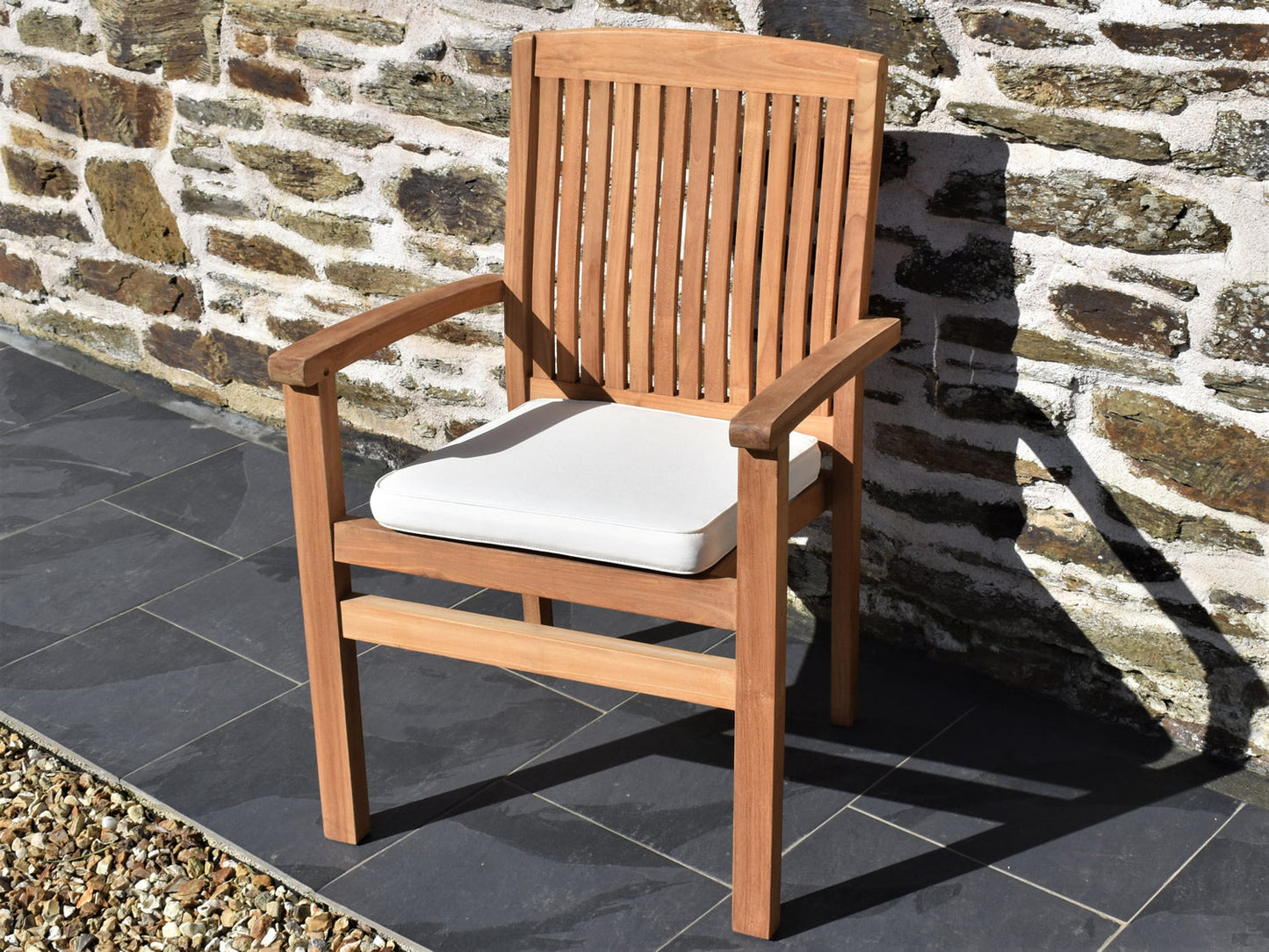 Large outdoor garden seat pad Natural