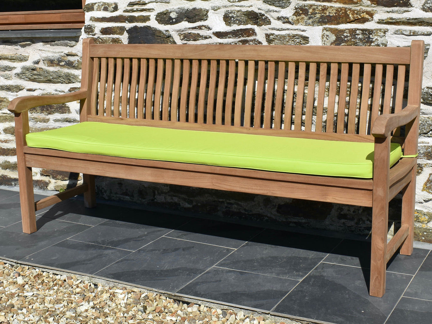 light green  colour outdoor cushion for 4 seater / 180cm garden bench