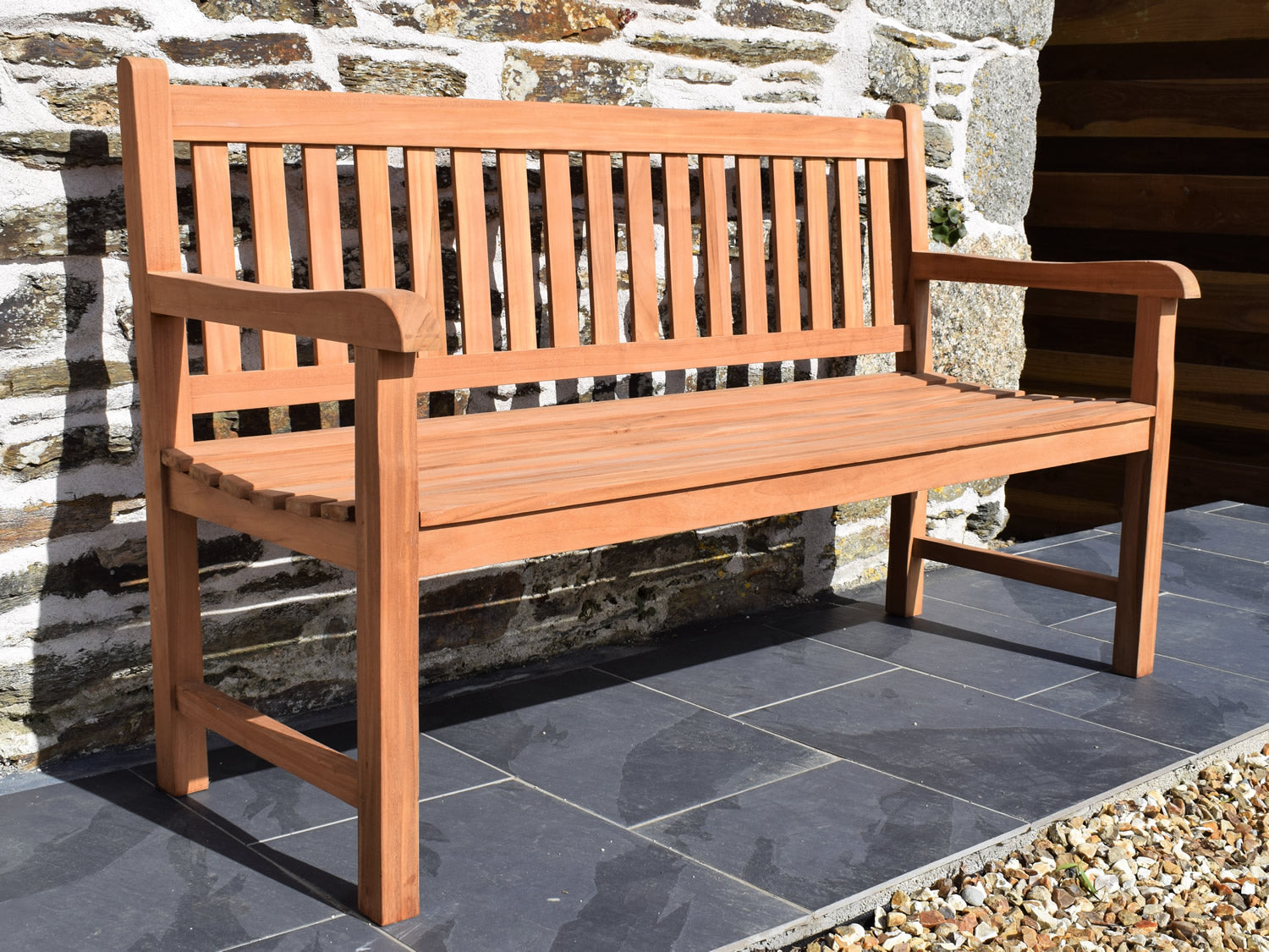 classic solid teak 5ft garden bench