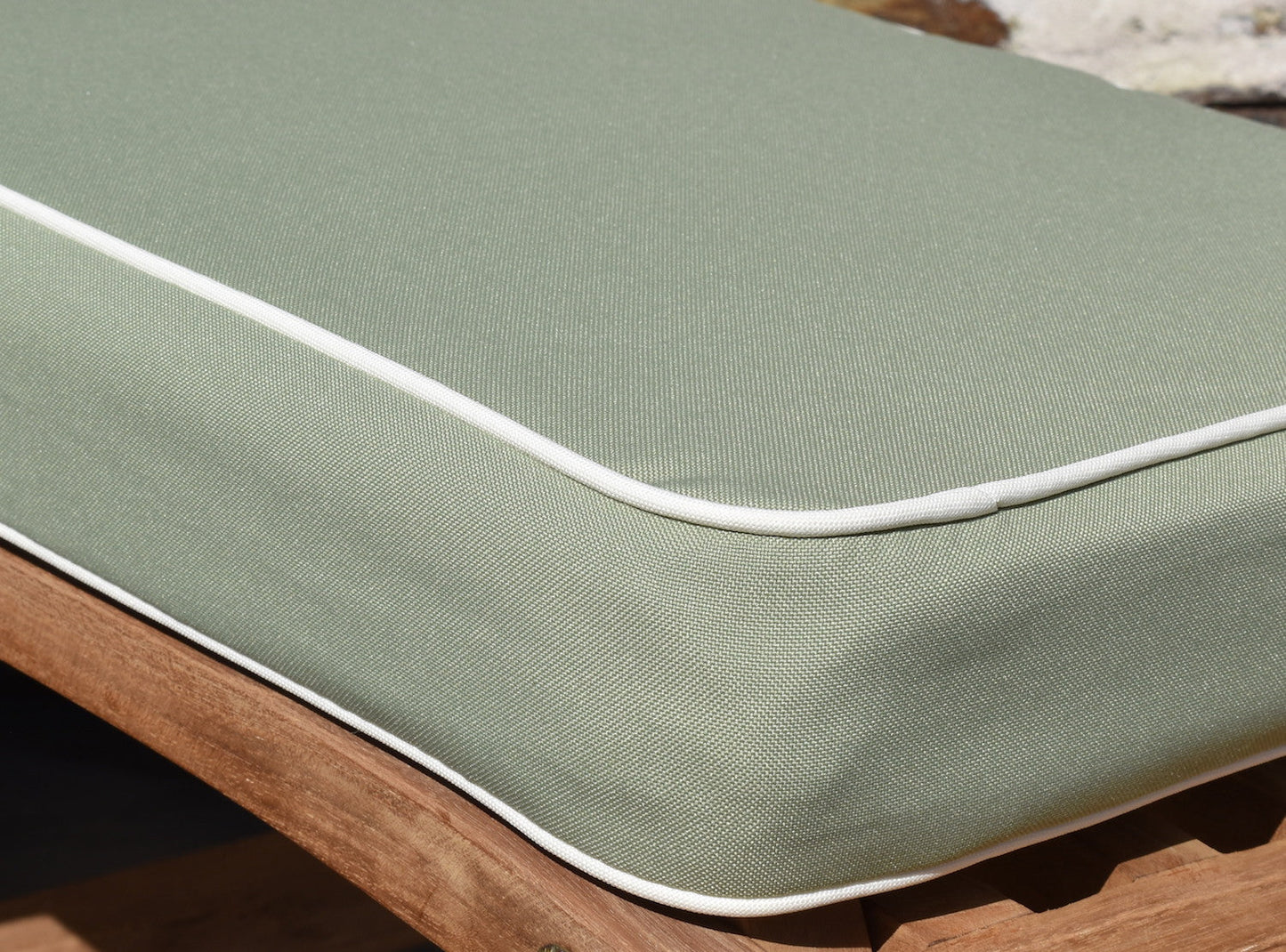 luxury light olive green steamer chair cushion fabric close up detail