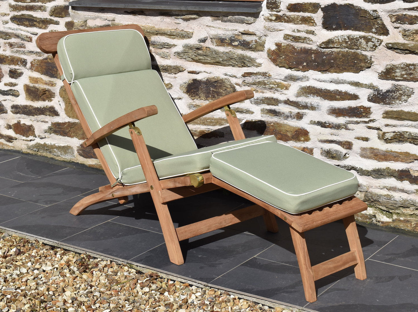Luxury Light Olive Green Traditional Steamer Chair Cushion