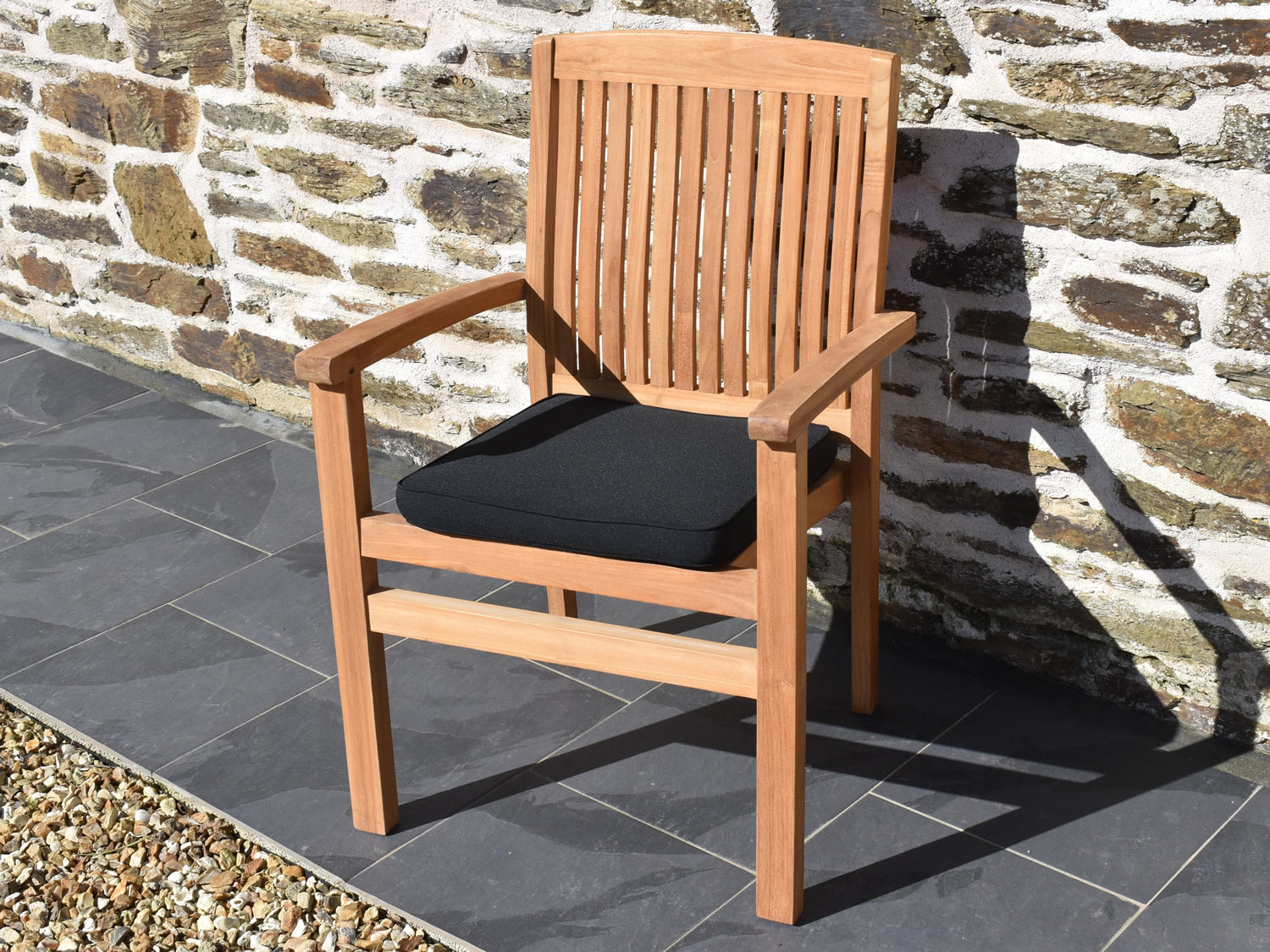 Large outdoor garden seat pad black