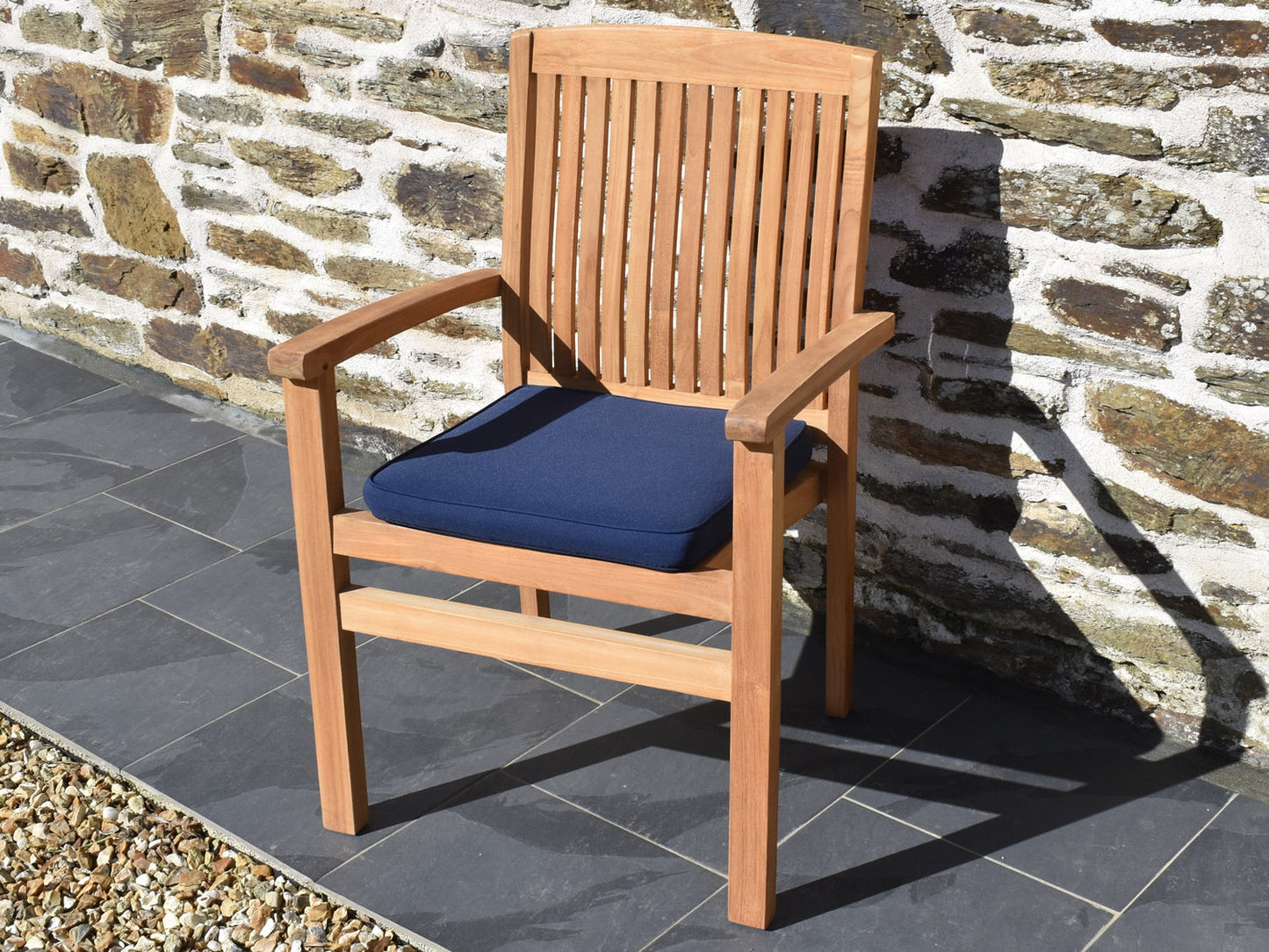 Large outdoor garden seat pad Blue