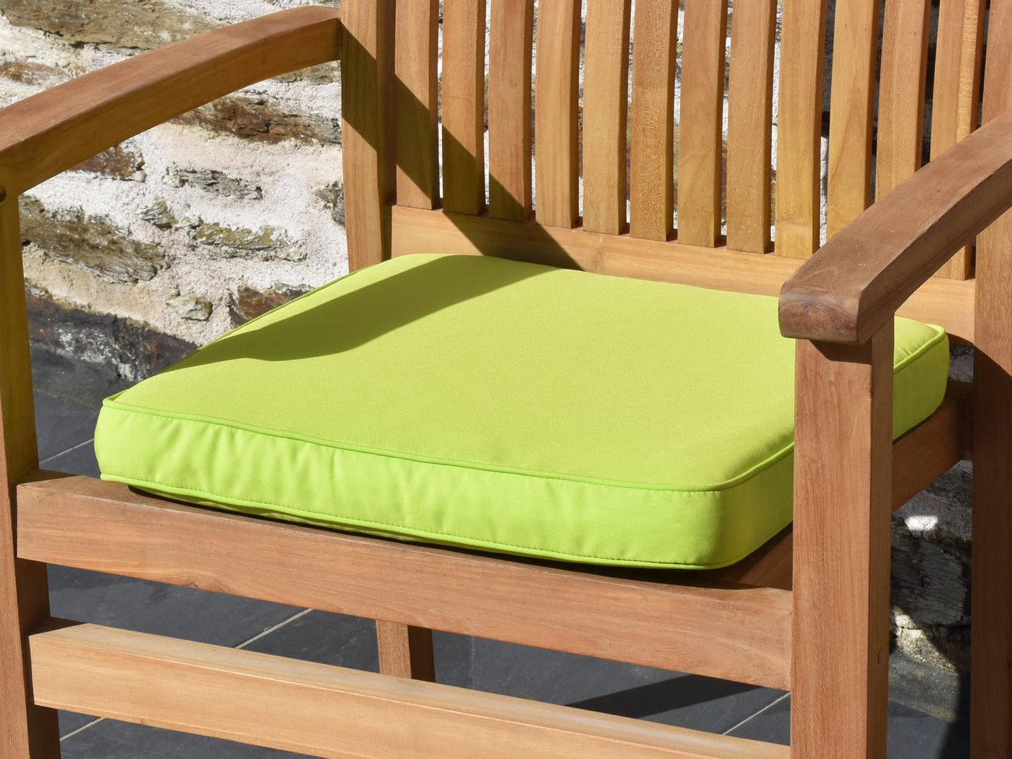 Large outdoor garden seat pad Light Green, close view