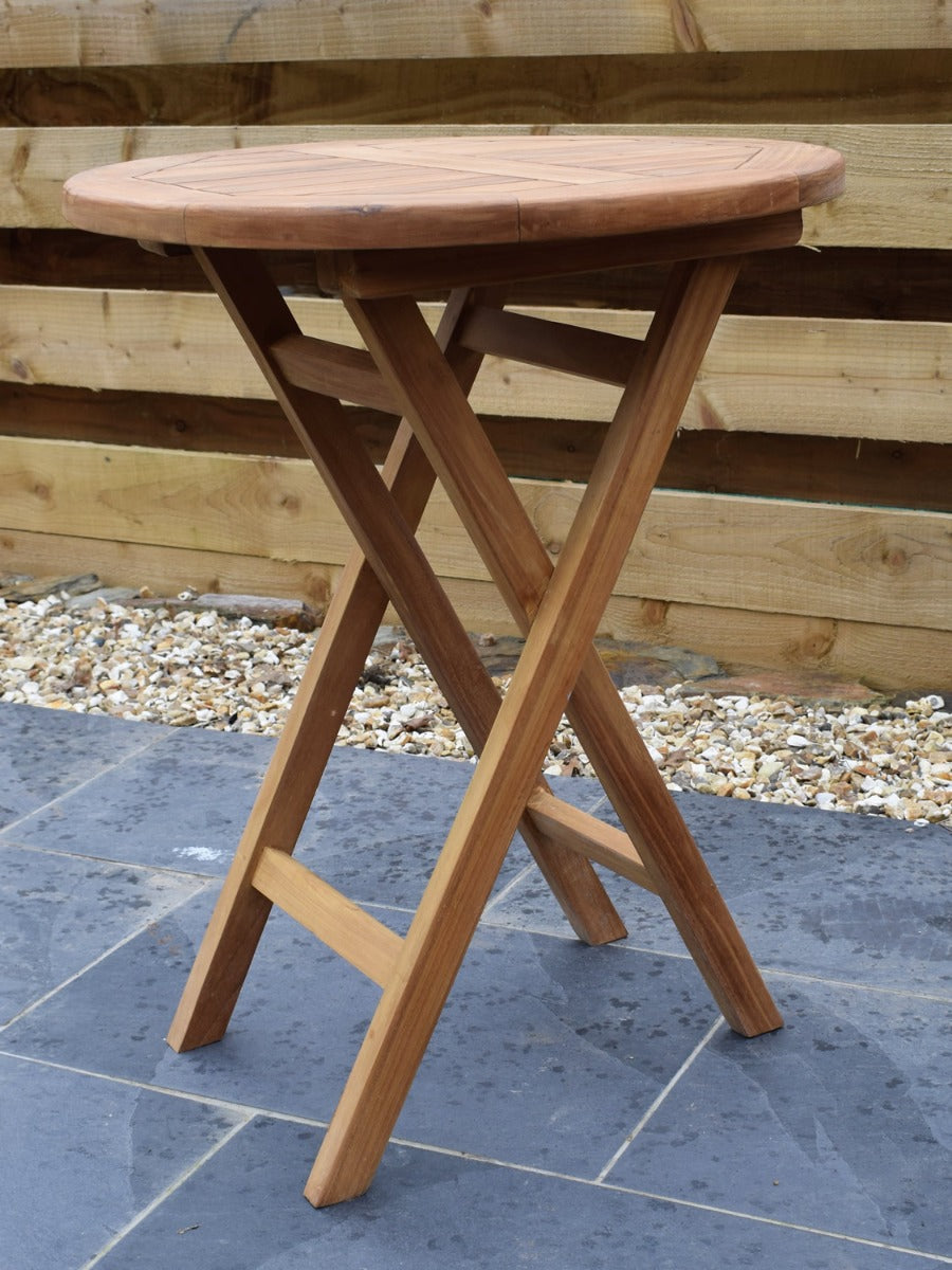 Teak 60cm Round Folding Table