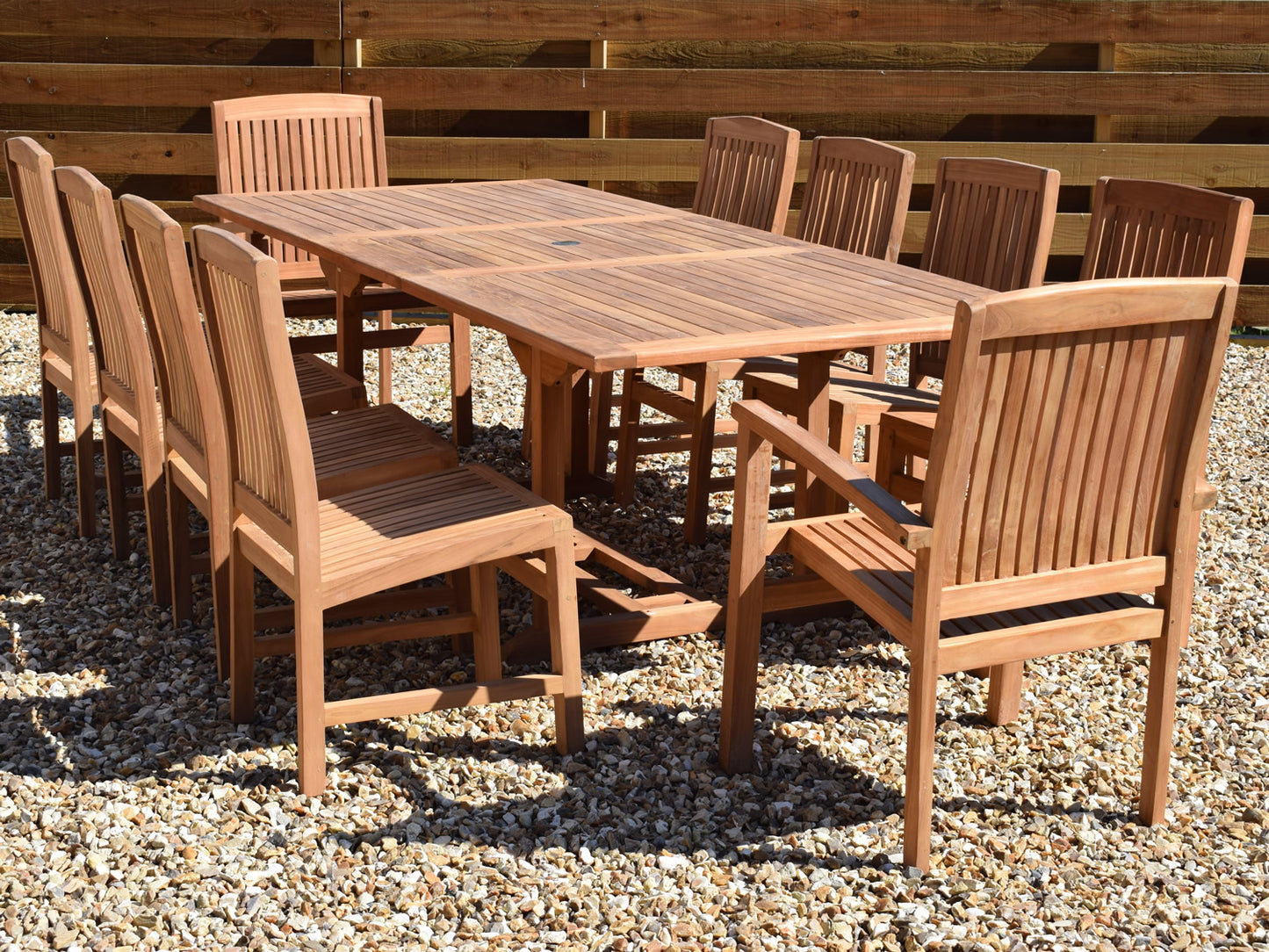 Teak 180-240x100cm Rectangular Extending Table