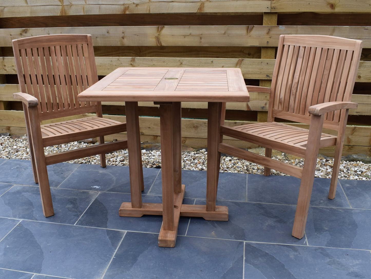 Teak 70cm Square Pedestal Table
