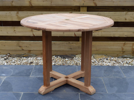 Teak 100cm Round Pedestal Table