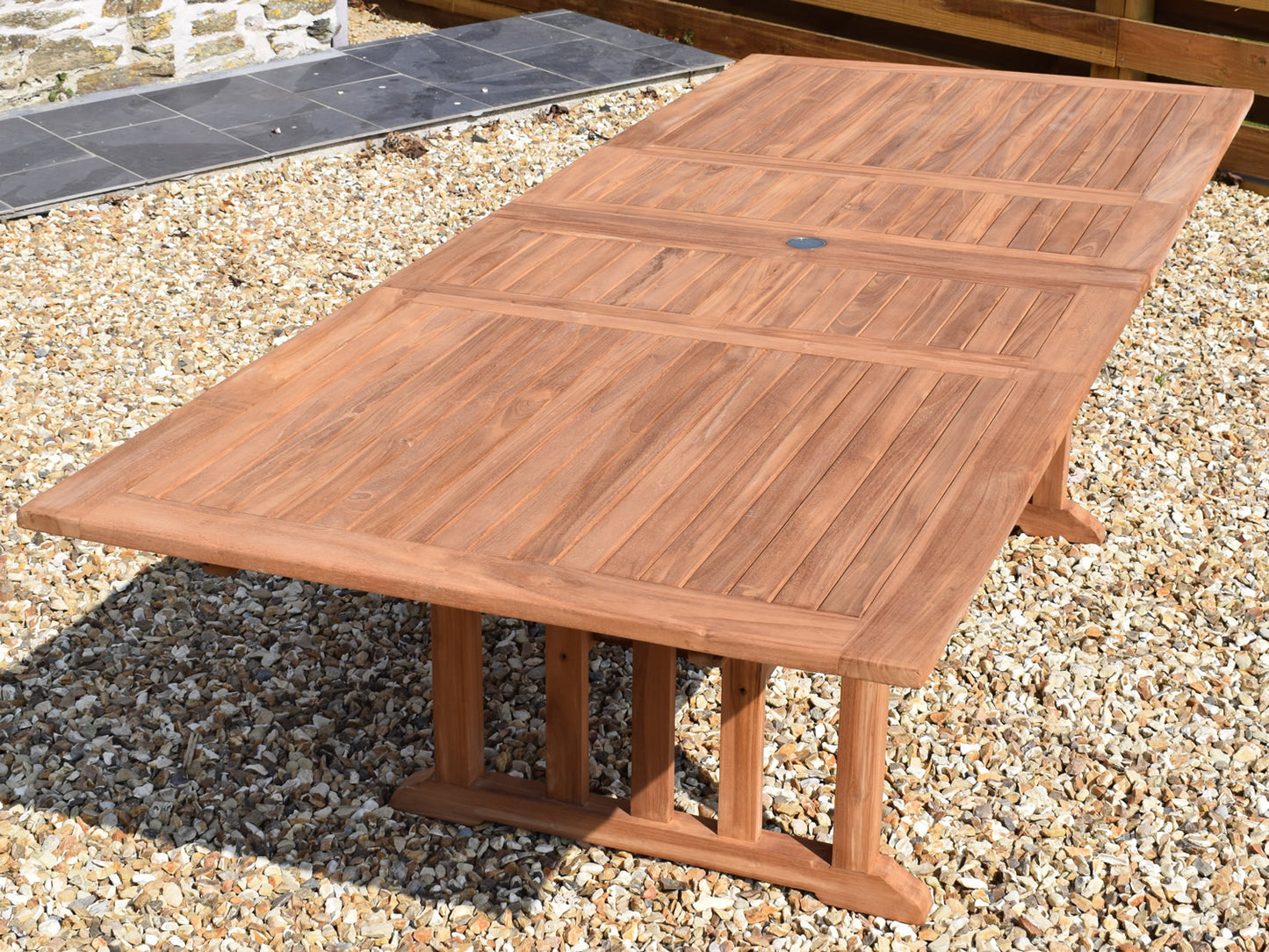 Teak 190-270x110cm Rectangular Double-Extending Table