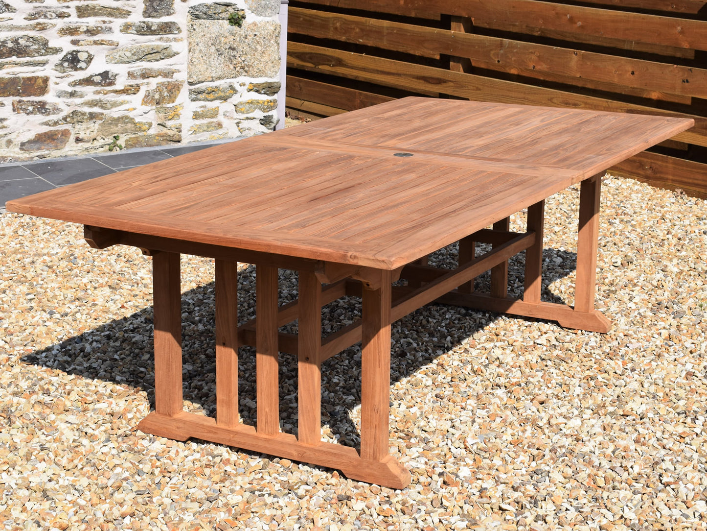 Teak 240-320x120cm Rectangular Double-Extending Table