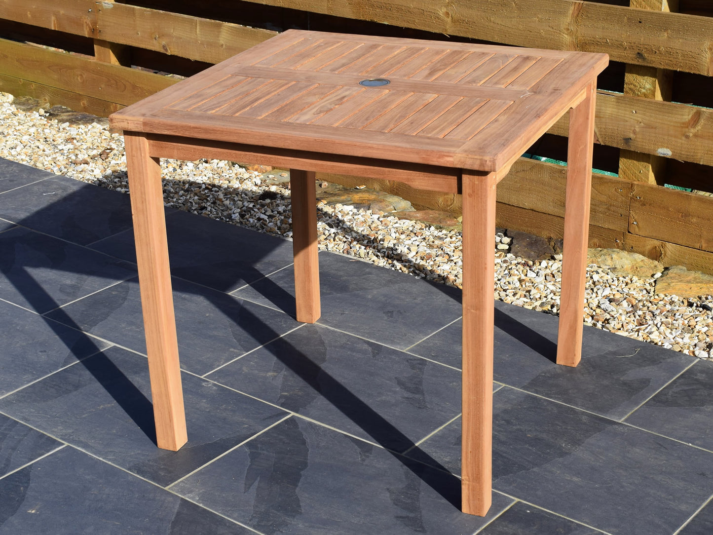 4 Seater Square Bistro Teak Set with Folding Armchairs