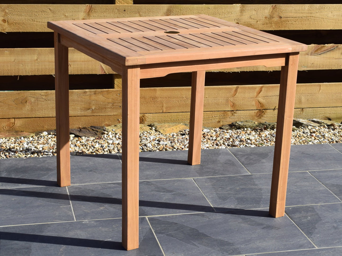 4 Seater Square Bistro Teak Set with Folding Armchairs