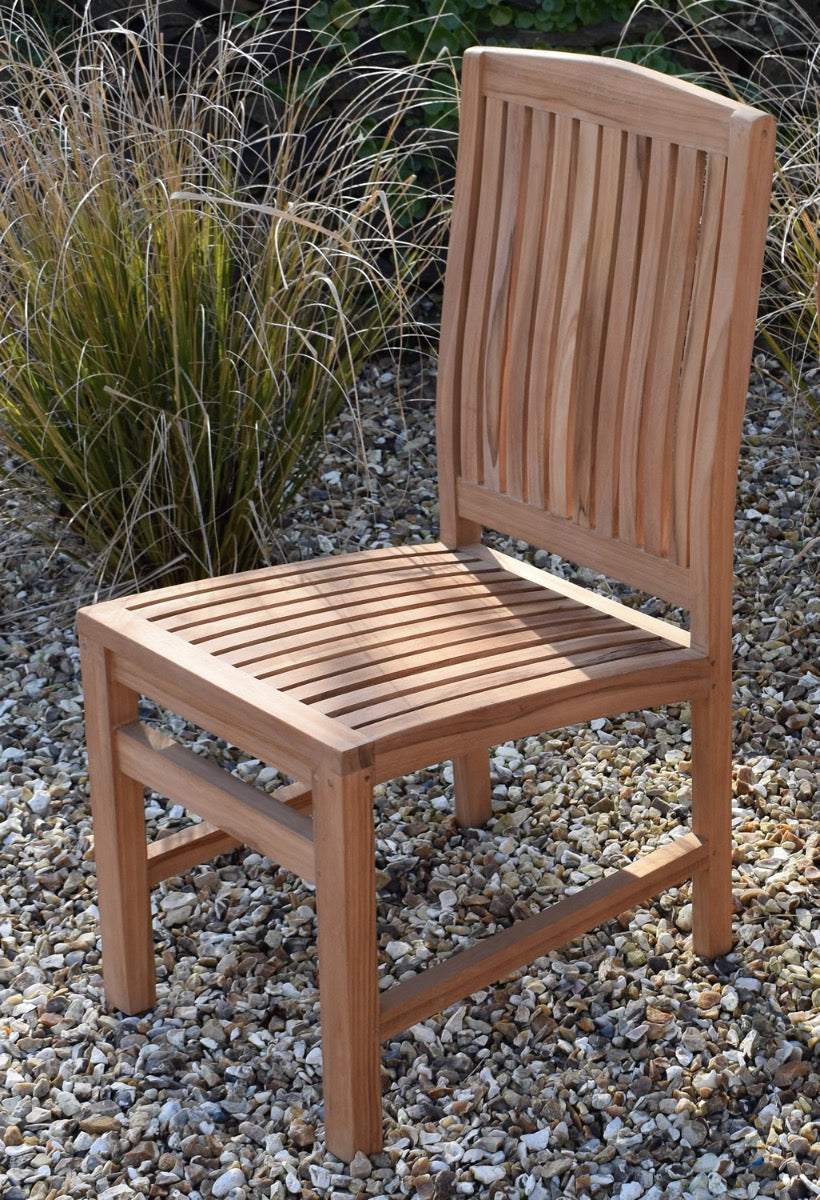 10 Seater Oval Double Extending Teak Set with Dining Chairs & Stacking Armchairs