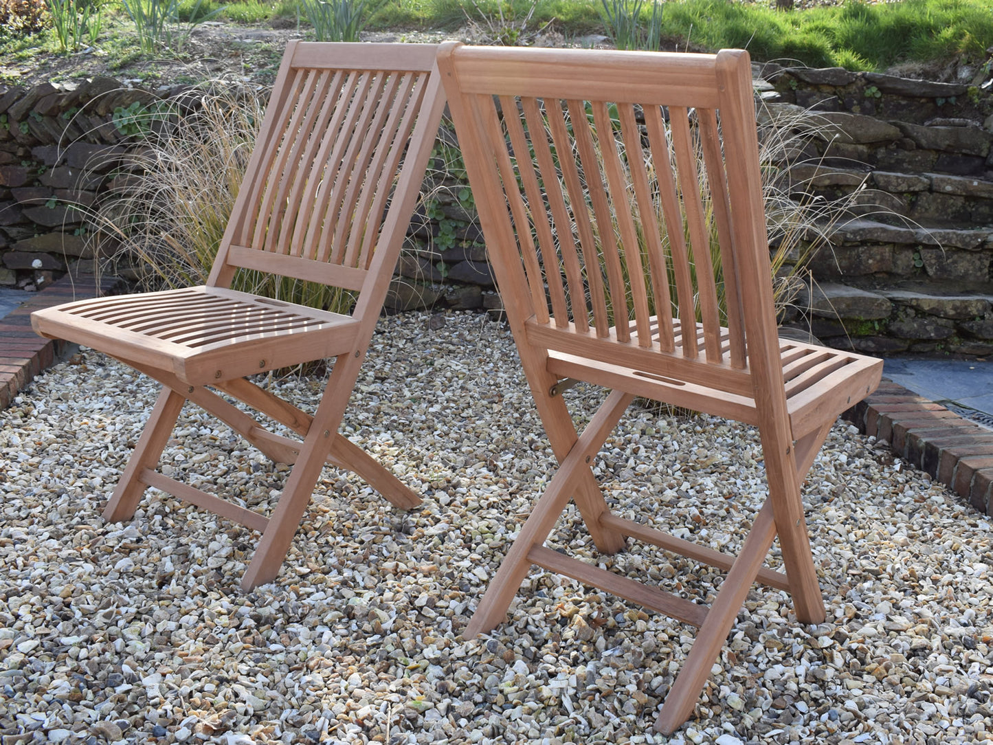 12 Seater Oval Double Extending Teak Set with Folding Chairs & Armchairs
