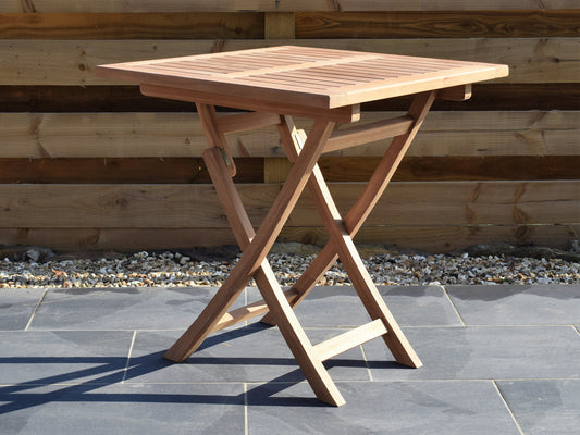 Teak 70cm Square Folding Table