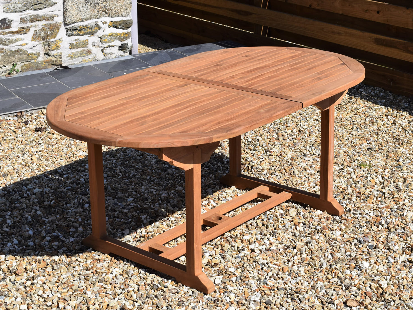 10 Seater Oval Extending Teak Set with Folding Chairs & Armchairs