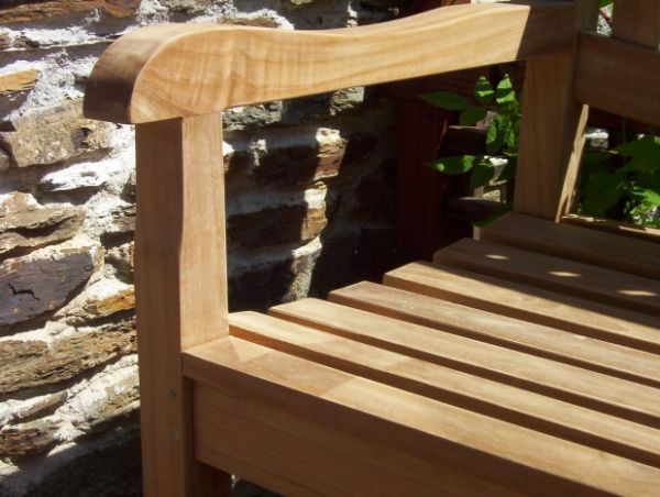 Oval 2 Seater Teak Garden Bench - 4ft/120cm