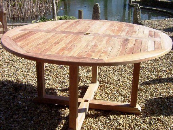 Teak 150cm Round Pedestal Table
