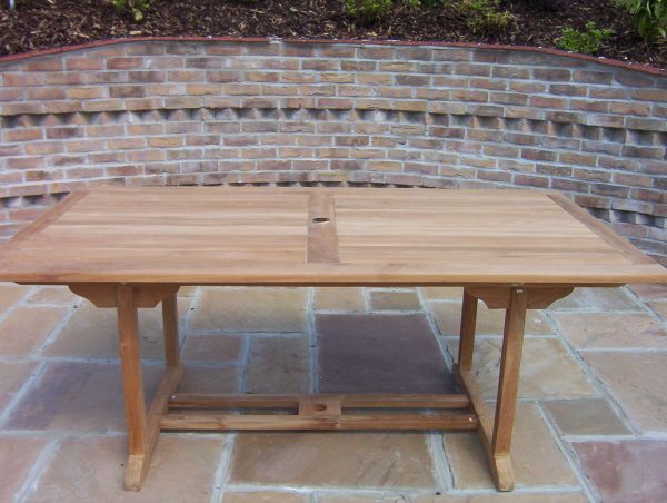 Teak 190x100cm Rectangular Pedestal Table