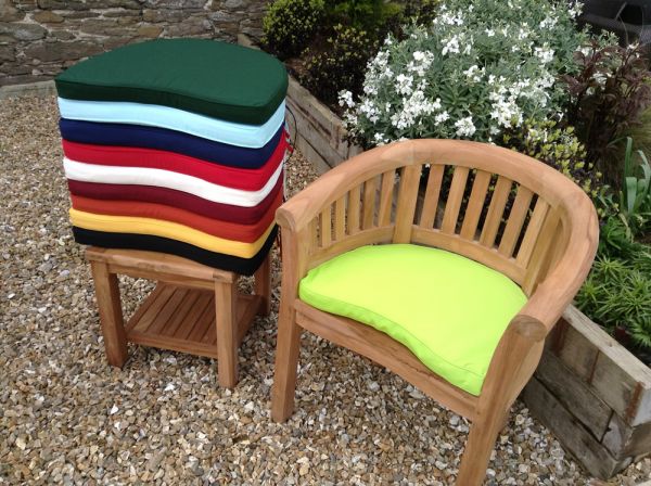Classic Light Green colour outdoor cushion for curved San Francisco style garden armchair
