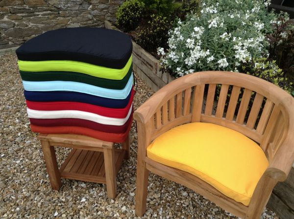 Classic Bright Yellow colour outdoor cushion for curved San Francisco style garden armchair