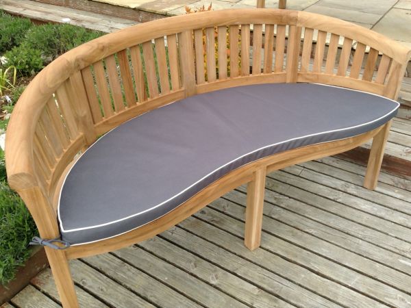 Luxury Grey colour outdoor cushion for the curved banana garden bench 
