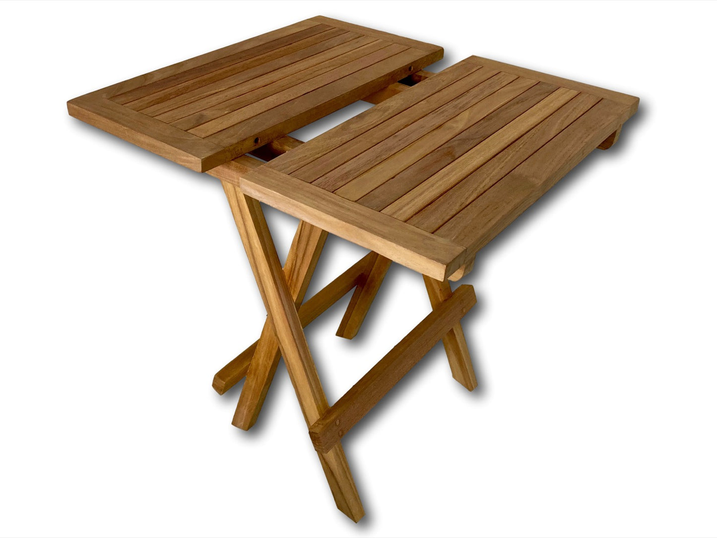 detail of wooden garden picnic table folding mechanism