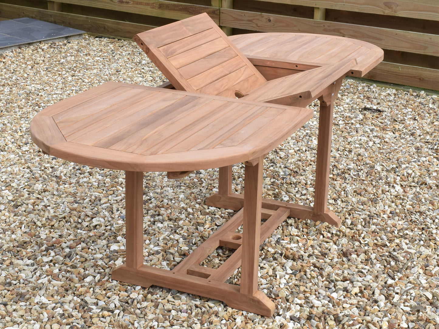 6 Seater Oval Extending Teak Set with Stacking Armchairs