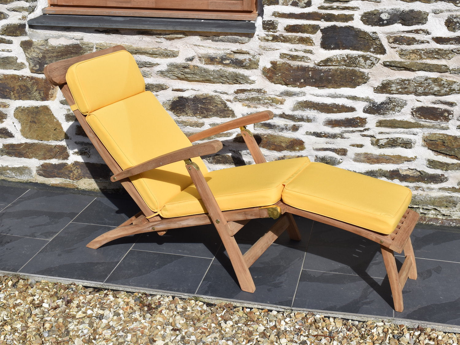 yellow classic steamer chair cushion